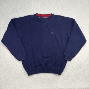 Vintage Architect Navy Mens Golf Sweater Cotton Knit XL Classic Crest Embroider